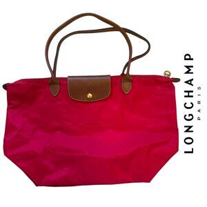 Longchamp | Large Le Pliage red tote